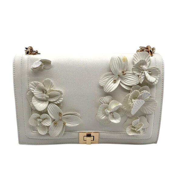 I.N.C. International Concepts Vanilla Ajae Flap Floral Crossbody Bag - Picture 1 of 11